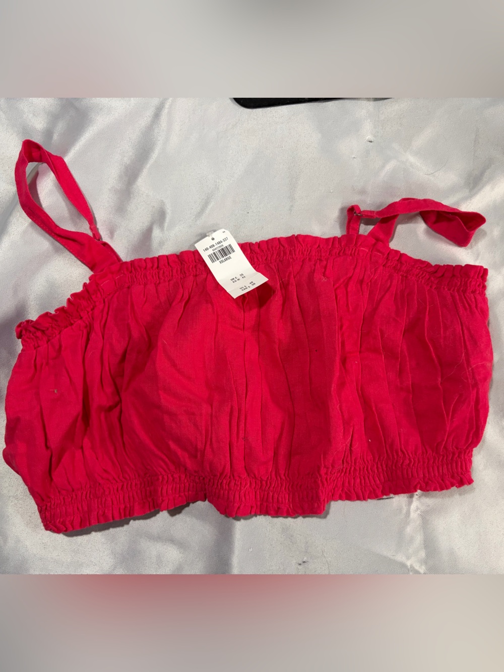 Women’s Hot Pink Smocked crop top